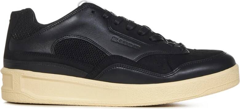 Jil Sander Zwarte lage sneakers met rubberen zool Black Heren