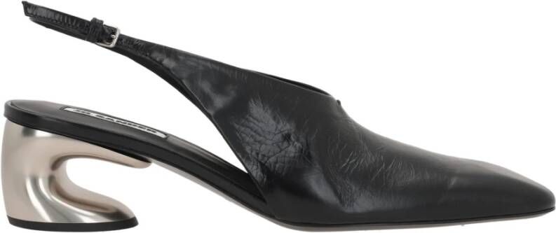 Jil Sander Zwarte hoge slingback sandaal Black Dames