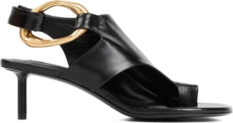 Jil Sander Zwarte Leren Ovine Pumps Black Dames