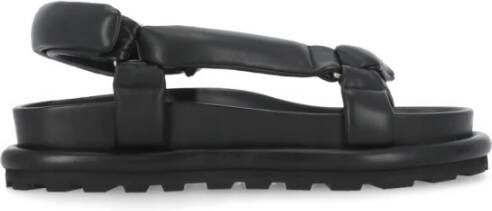 Jil Sander Zwarte Leren Sandalen voor Mannen Black Heren