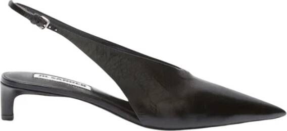 Jil Sander Zwarte Slingback Leren Schoenen Black Dames