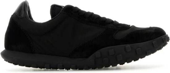 Jil Sander Zwarte stof suède sneakers Black Dames