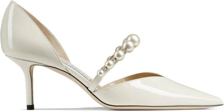 Jimmy Choo Aurelie 65 Patent Pumps met parelversiering White Dames