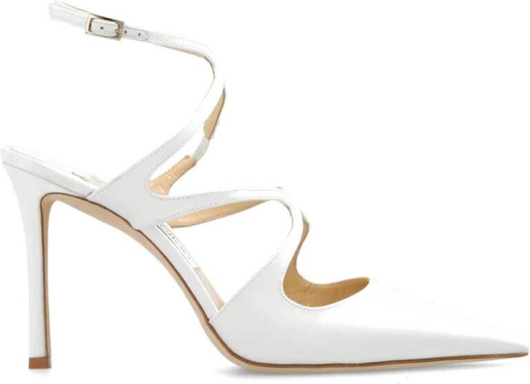 Jimmy Choo Azia satijnen pumps White Dames