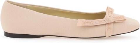 Jimmy Choo Beige Linnen Ballet Flats Beige Dames