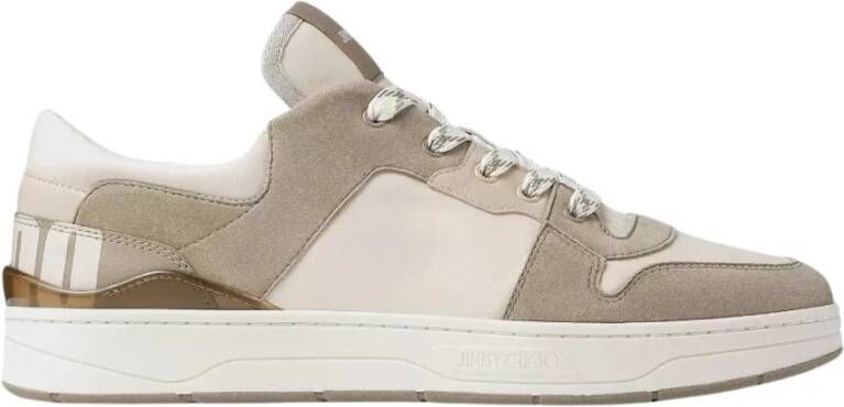 Jimmy Choo Beige Leren Sneakers Brown Heren