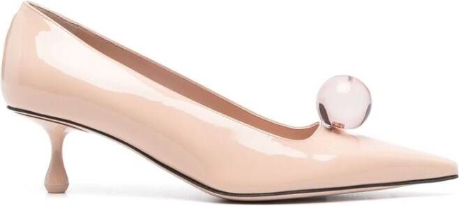 Jimmy Choo Beige Patent Leren Instap Hakken Beige Dames