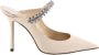 Jimmy Choo Beige Patent Leren Muiltjes met Strass Band Beige Dames - Thumbnail 1