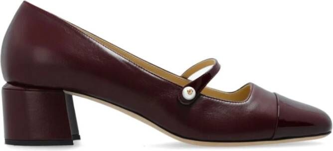 Jimmy Choo Bordeaux Leren Platte Schoenen Brown Dames