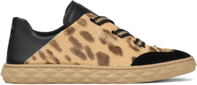 Jimmy Choo Bruine Sneakers met Zwarte Veters Brown Dames