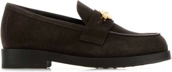 Jimmy Choo Bruine Suède Diamant Loafers Brown Dames