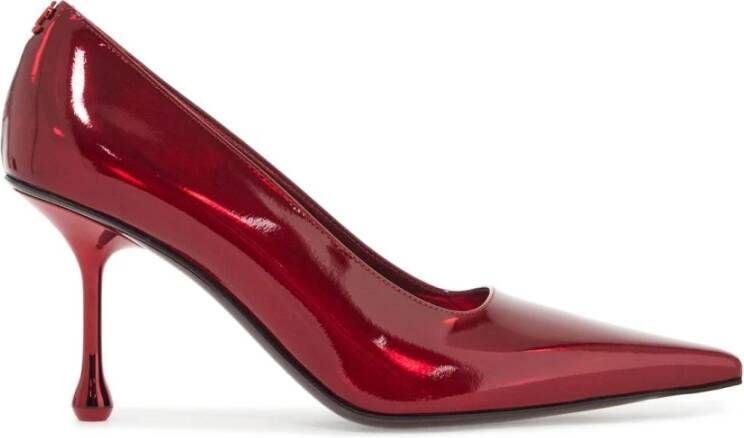 Jimmy Choo Chroomeffect Leren Colleté Hakken Red Dames