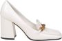 Jimmy Choo Crème Witte Leren Pomp met Kettingdetail White Dames - Thumbnail 1