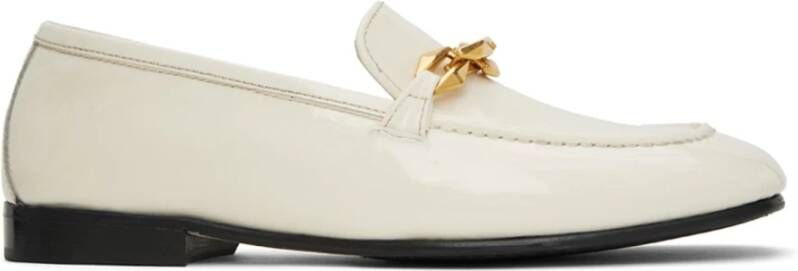 Jimmy Choo Witte Leren Loafer Schoenen White Dames