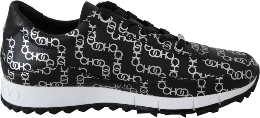 Jimmy Choo Zwarte Zilveren Monza Sneakers van Leer Black Dames