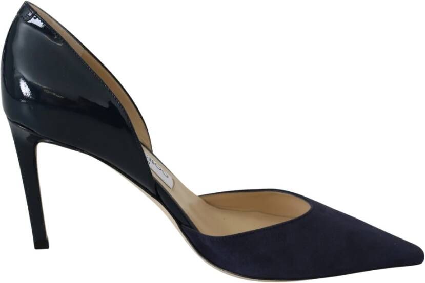 Jimmy Choo Elegante Marineblauwe Suède Hakken Blue Dames