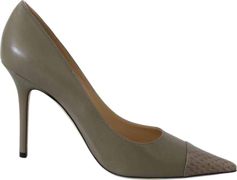 Jimmy Choo Elegante Pebble Amika Leren Pumps Green Dames