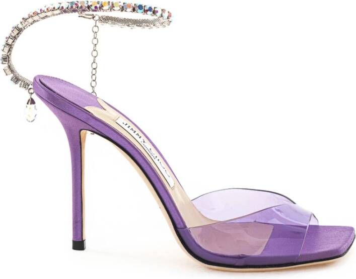 Jimmy Choo Elegante sandaal in PVC en satijn Purple Dames