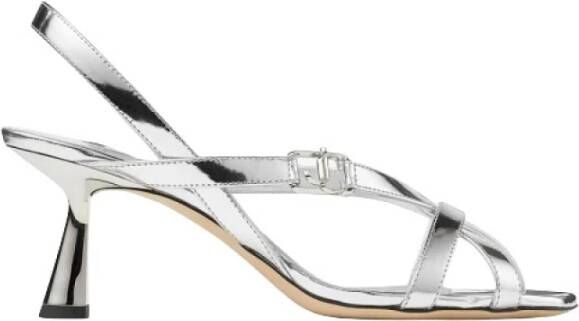 Jimmy Choo Elegante Sculpturale Leren Sandalen Gray Dames