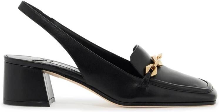 Jimmy Choo Elegante Slingback Pumps met Diamond Chain Black Dames