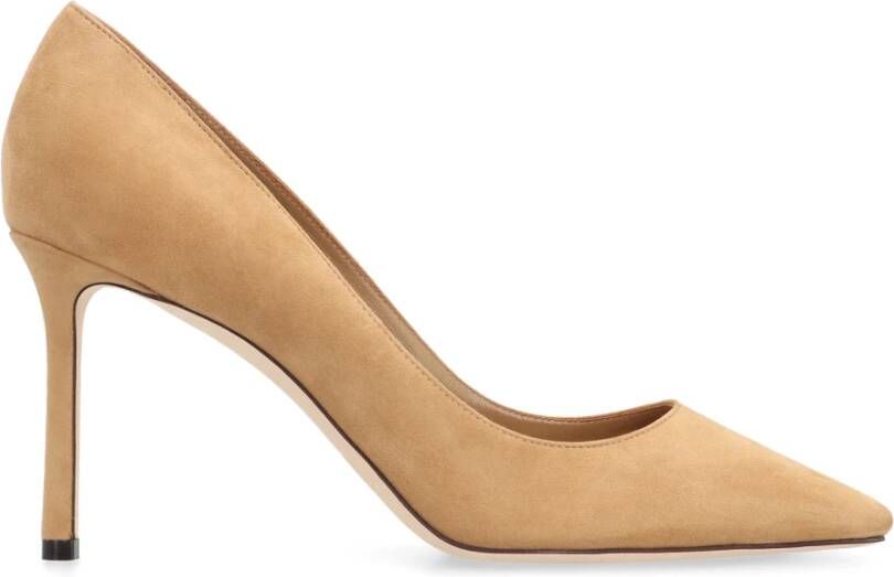 Jimmy Choo Elegante Suède Stiletto Hakken Beige Dames