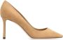 Jimmy Choo Elegante Suède Stiletto Hakken Beige Dames - Thumbnail 1