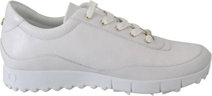 Jimmy Choo Elegante witte leren sneakers White Dames