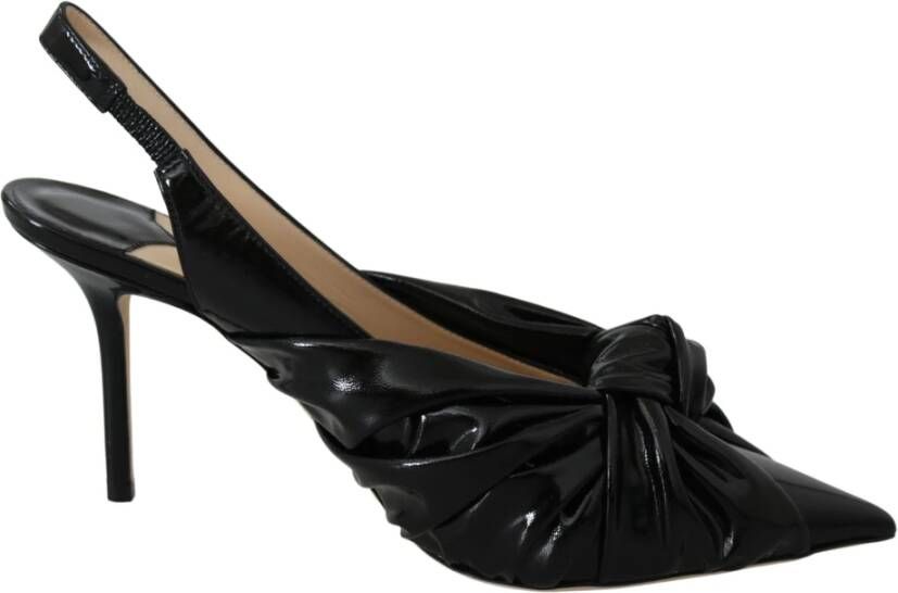 Jimmy Choo Elegante Zwarte Leren Pumps met Puntige Neus Black Dames