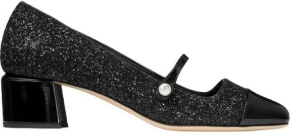 Jimmy Choo Elisa Pailletten Leren Pumps met Parels Black Dames