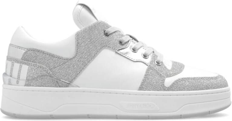 Jimmy Choo Florent Sneakers Veters Leer en Rubber White Dames