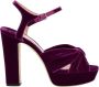 Jimmy Choo Fluwelen Plateau Sandalen Paarse Kruisbanden Purple Dames - Thumbnail 1