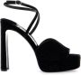 Jimmy Choo Fluwelen V-Cut Platte Sandalen Black Dames - Thumbnail 1