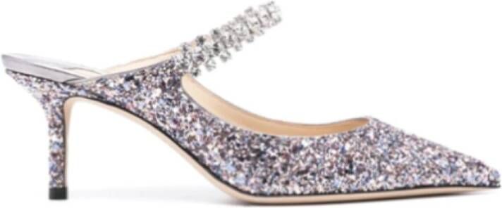 Jimmy Choo Glitter Crystal Strap Hakken Purple Dames