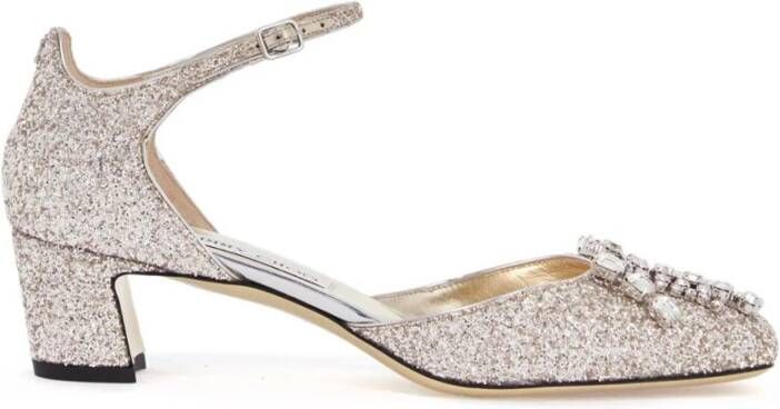 Jimmy Choo Glitter Kristal Sandalen Gray Dames