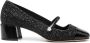 Jimmy Choo Glitter leren pumps Zwart Vierkante neus Black Dames - Thumbnail 1