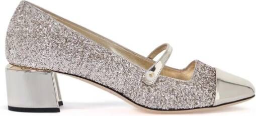 Jimmy Choo Glitter Mary Jane Style Pumps Gray Dames