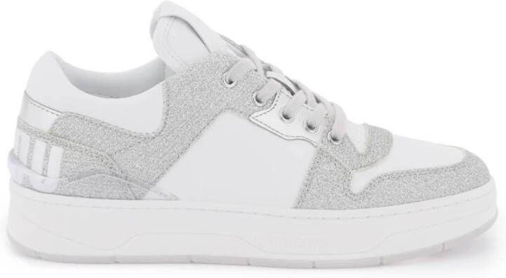 Jimmy Choo Glitter sneakers met lettering logo White Dames