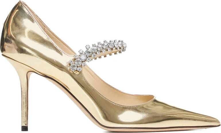 Jimmy Choo Gouden Hak Sandalen Beige Dames