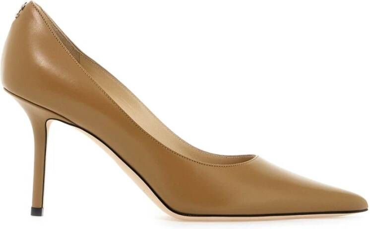 Jimmy Choo Gouden logo leren pumps Brown Dames