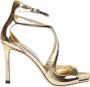 Jimmy Choo Gouden Metallic Leren Sandaal met Vierkante Tip Yellow Dames - Thumbnail 1