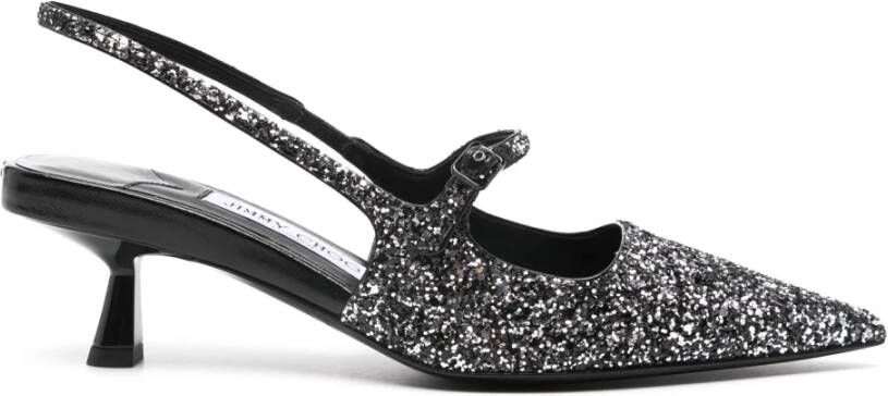 Jimmy Choo Grijze Slingback Hakken Metalen Gesp Gray Dames