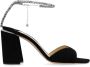 Jimmy Choo Zwarte Suède Sandalen met Verstelbare Enkelband Black Dames - Thumbnail 1