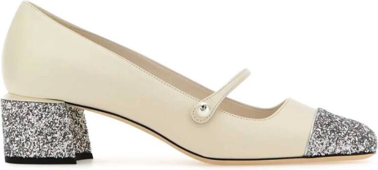 Jimmy Choo Ivoor Nappa Leren Pumps White Dames