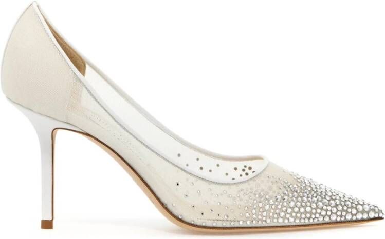 Jimmy Choo Kristal Mesh Love Pumps Gray Dames