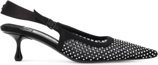 Jimmy Choo Kristal Mesh Slingback Decollete Hakken Black Dames