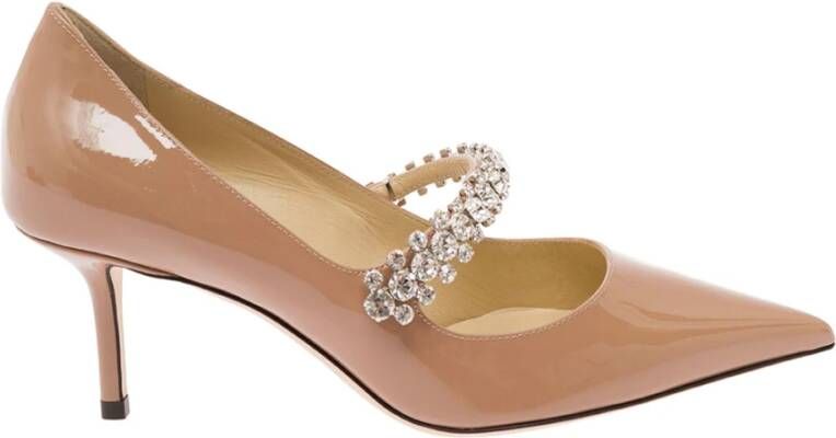 Jimmy Choo Kristalband Beige Pumps Hak Beige Dames