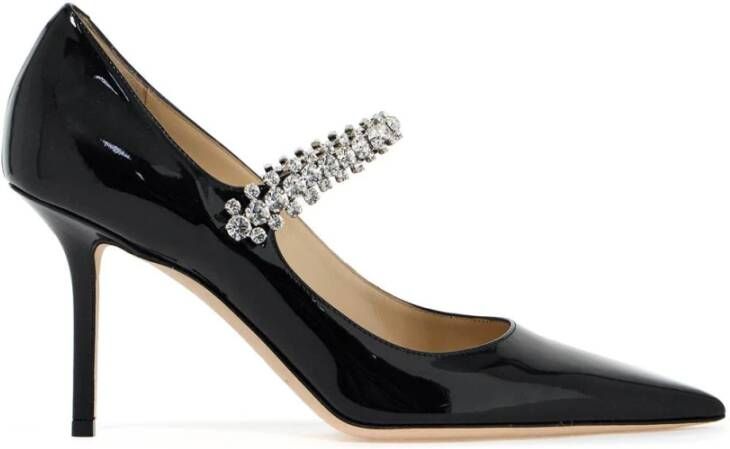 Jimmy Choo Kristalband Bing Patent Leren Pumps Black Dames