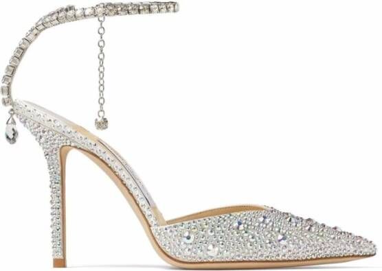 Jimmy Choo Kristalversierde enkelband stiletto's Gray Dames