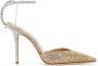 Jimmy Choo Kristalversierde Satijnen Pumps Yellow Dames - Thumbnail 1