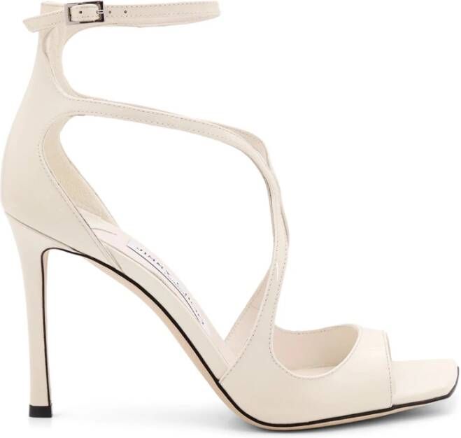 Jimmy Choo Lakleren sandalen met stilettohak White Dames